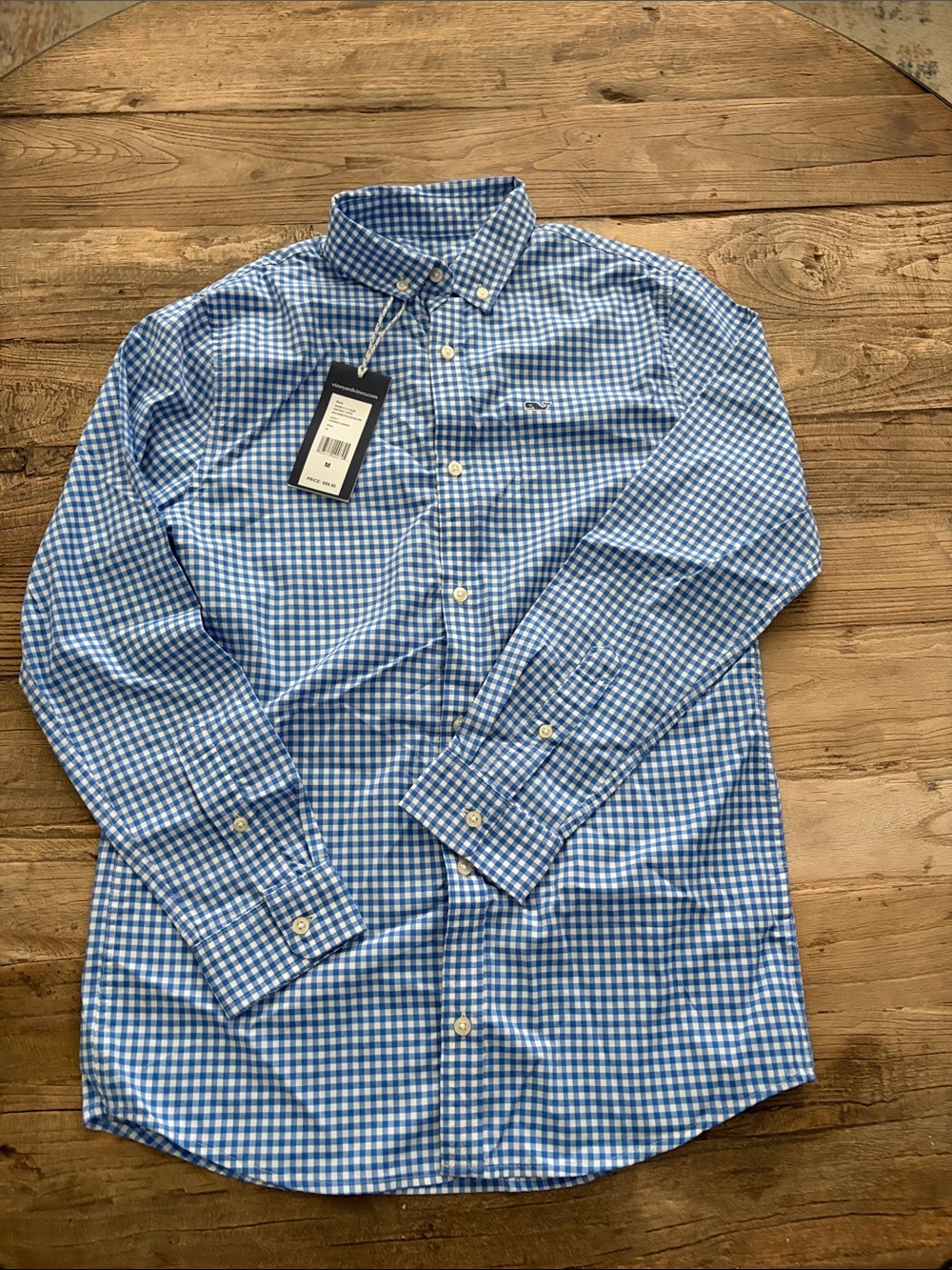 NWT Vineyard Vines Blue Gingham Button-Down Dress Shirt